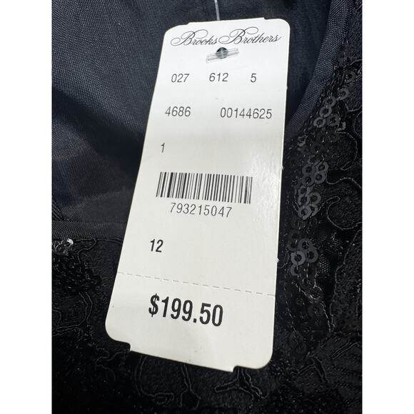 Brooks Brothers Sequin Bodice Sheath Dress Black Classic Cocktail SZ 12 - Picture 5 of 11